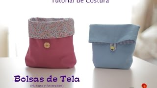 Tutorial 2  Bolsa de Tela  Fabric Bag [upl. by Aratas437]