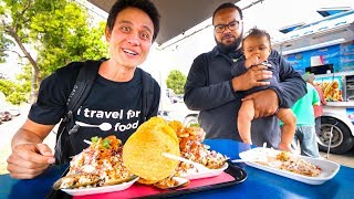 San Diego Food Tour  MASSIVE BURGERS and CRAZY TOSTADAS in California USA [upl. by Nikos304]