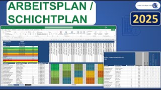 Arbeitsplan Excel  Schichtplan Excel Vorlage Tutorial Anleitung [upl. by Manuela]