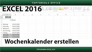 Dynamischen Wochenkalender erstellen Excel [upl. by Taam583]