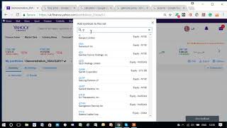 Tutorial on Creating a Portfolio in Yahoo Finance [upl. by Etteinotna295]