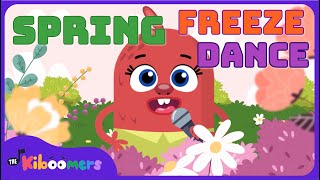 Spring Freeze Dance  THE KIBOOMERS Preschool Movement Songs  Brain Break [upl. by Aecila]