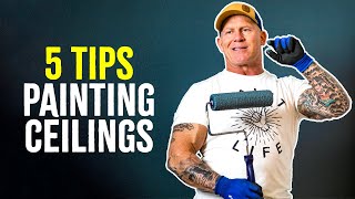 HOW TO paint ceilings FAST and like a professional PAINTER [upl. by Einatsed]