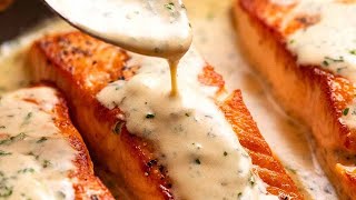 Salmon with Creamy Herb amp Garlic Sauce [upl. by Fox]