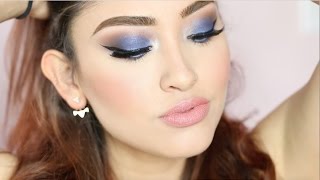 MAQUILLAJE ELEGANTE EN TONOS AZULES  PARA FIESTA [upl. by Fernande]