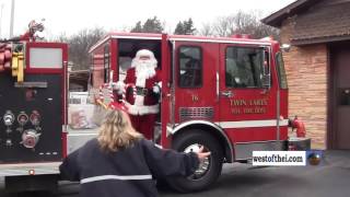 Twin Lakes Fire Department Santa arrival 2016 [upl. by Namharludba619]