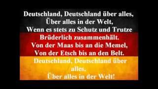 German National Anthem  Deutschland Uber Alles With Lyrics [upl. by Ingram]