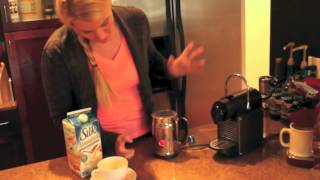 Nespresso Aeroccino Plus Frother Review Frothing Almond Milk [upl. by Asil]