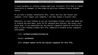 Windows Cannot Verify the Digital Signature for This File 0xc0000428 [upl. by Nillok]