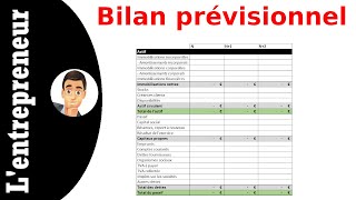 Faire un bilan prévisionnel sur Excel [upl. by Cherie]