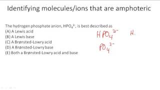 Identifying moleculesions that are amphoteric [upl. by Nnave]