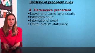 VCE Legal Studies  Doctrine of precedent [upl. by Anaujit]