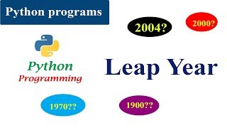 Leap Year Program  Python Tutorials [upl. by Nirrok]