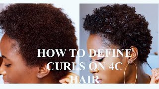 HOW TO DEFINE CURLS ON 4B4C NATURAL HAIR DETAILED [upl. by Sivet]