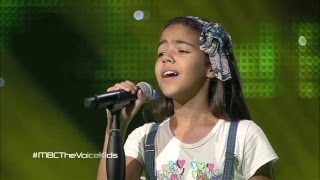 نور قمر – برضاك  مرحلة الصوت وبس – MBCTheVoiceKids [upl. by Shuma312]