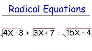 Radical Equations [upl. by Luaped]