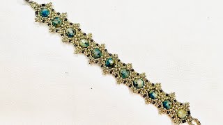 Azurite Beaded Bracelet 💎 Beading Tutorial [upl. by Annail]