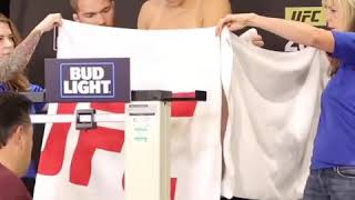 Miesha Tate towel incident at the weigh ins for UFC 200 [upl. by Alesiram]