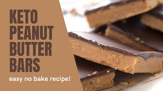 Keto Peanut Butter Bars  easy nobake sugarfree treats [upl. by Leong]