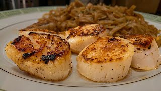 The BEST Seared Scallops Ever Made On The Blackstone [upl. by Nnaylloh]